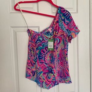 Lilly Pulitzer Fifer One-Shoulder Top NWT